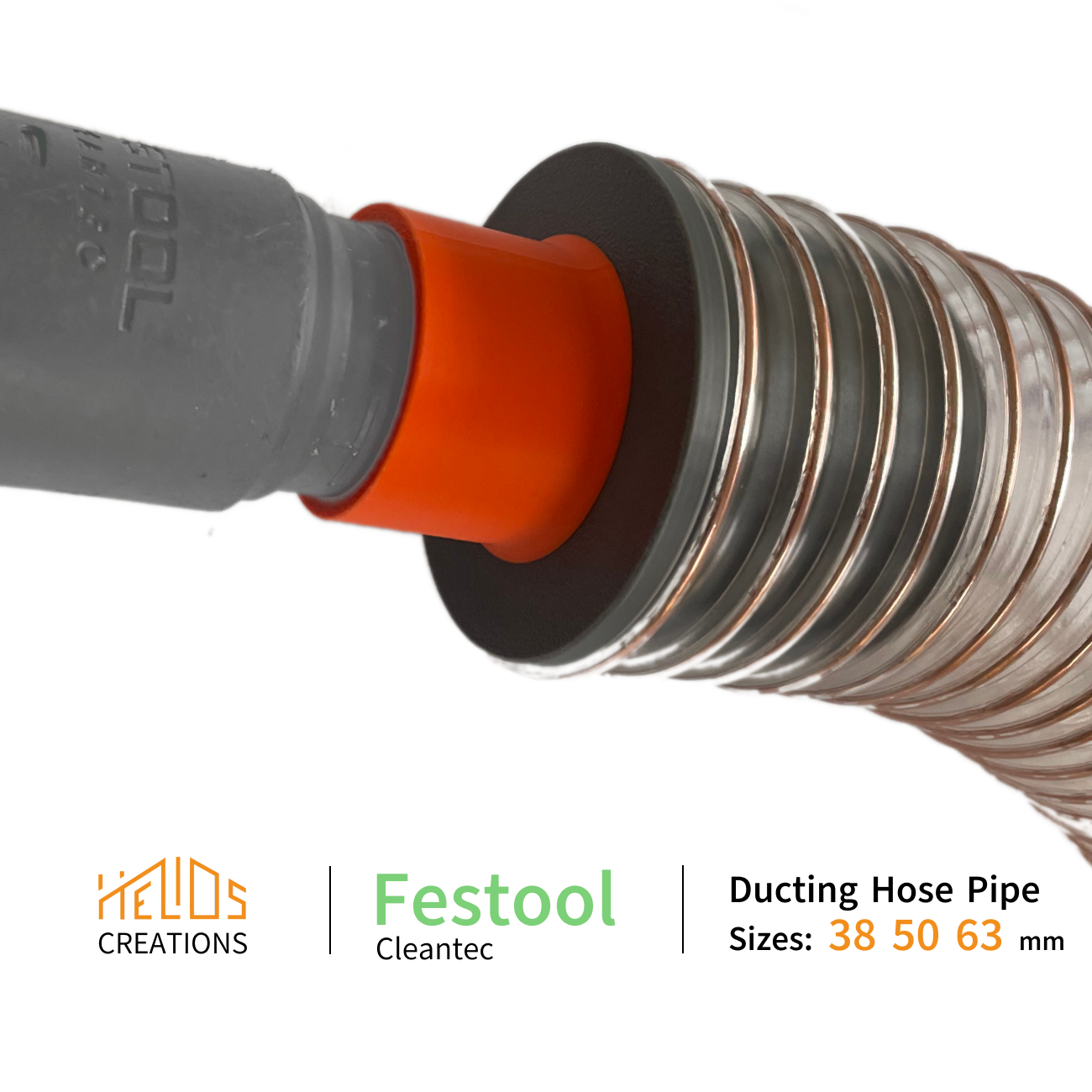 Festool Extractor to  Ducting Hose Pipe Connector  Available sizes: 38, 50, 63