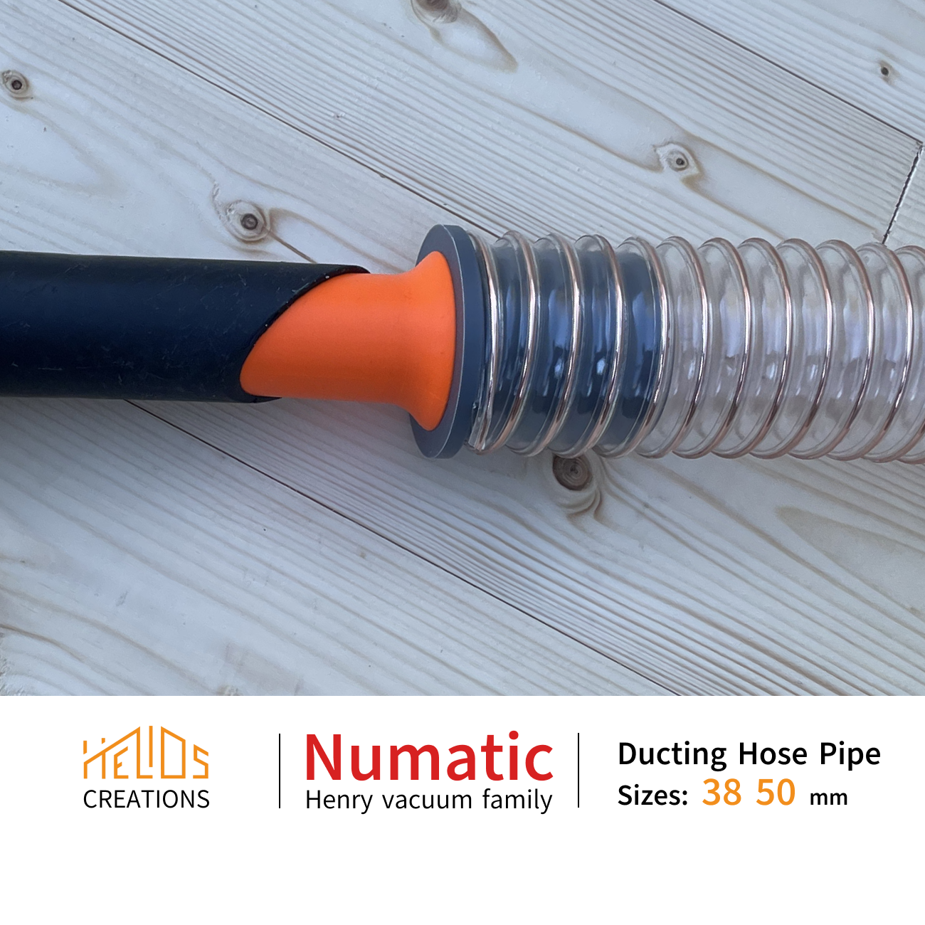 Numatic, Henry family to  Ducting Hose Pipe Connector, Available sizes: 38, 50 mm